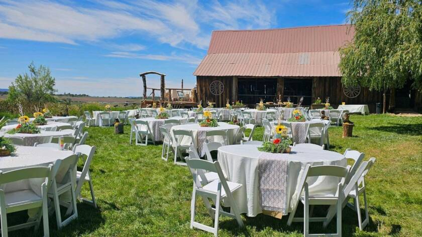 colorado rustic barn wedding gathering outdoor