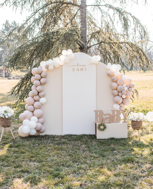 garden baby shower backdrop
